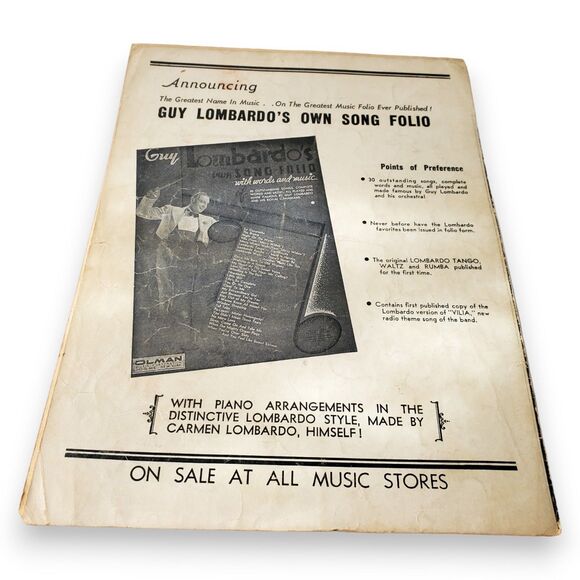 Lot of 2 Vintage 1938 Art Deco Sheet Music Enoch Light Big Band Era Fox Trot - Picture 5 of 16